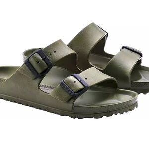 Birkenstock Olive Sandals with Adjustable Straps and Waterproof Design